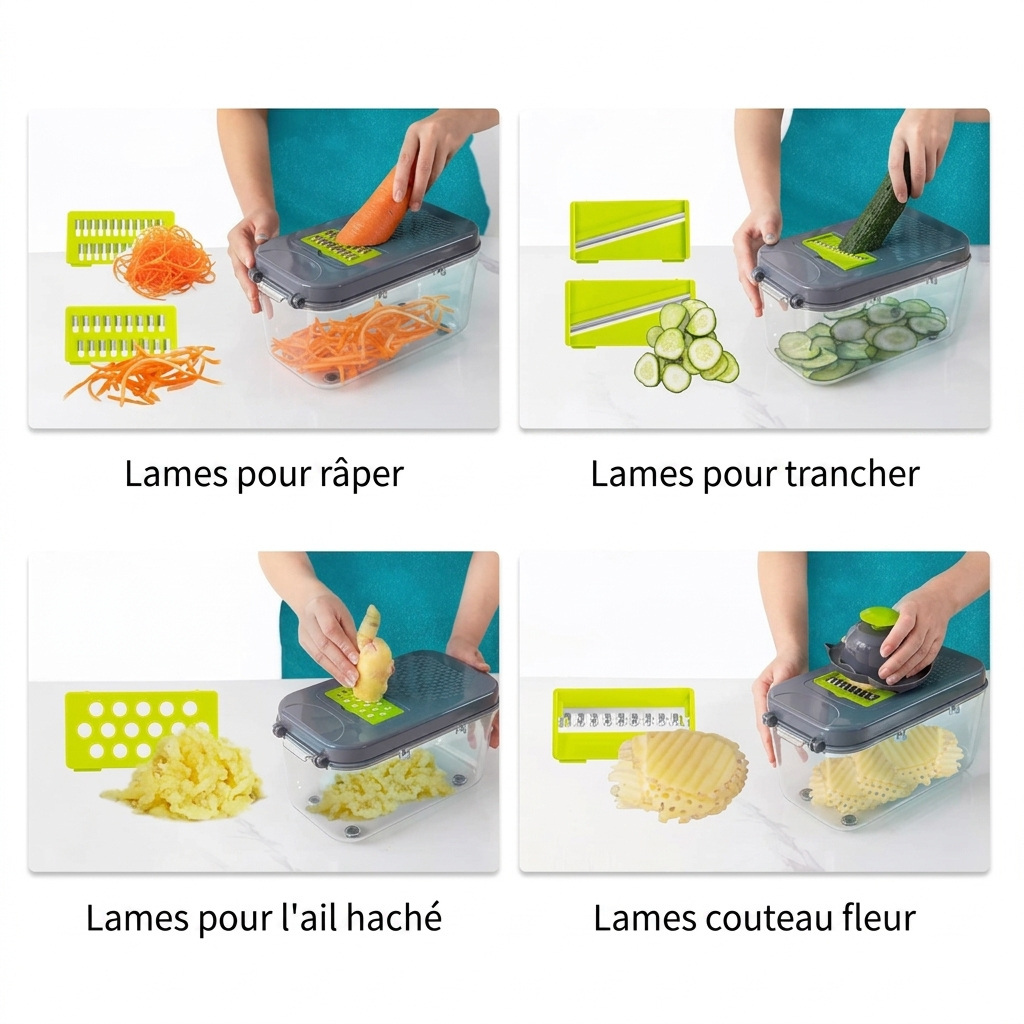 Kifaya - Coupe Légumes Multifontions 22 en 1