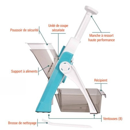 Mandoline à Piston Multifonction Sécurisée