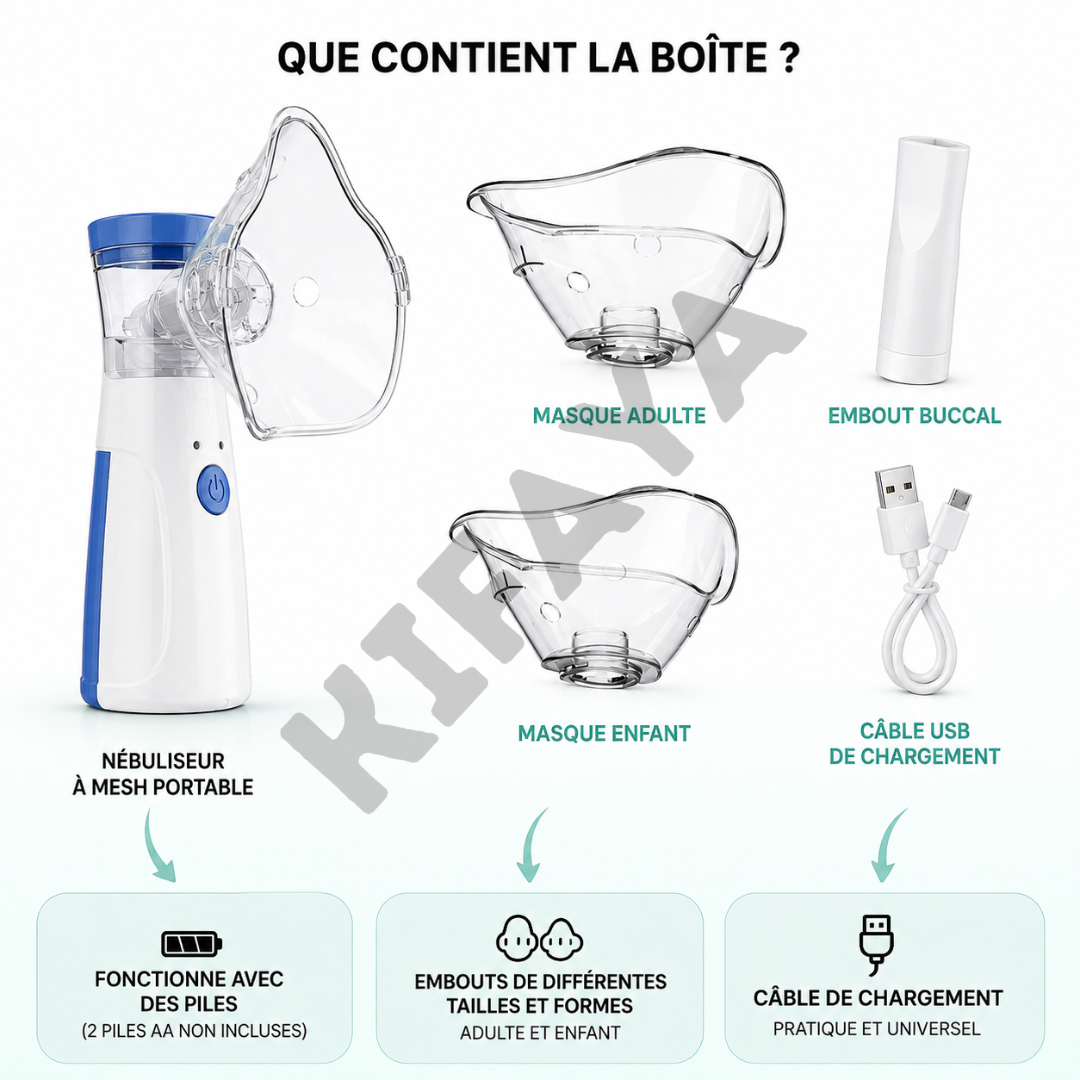 Kifaya - Nébuliseur à Mesh Portable Enfants/Adultes