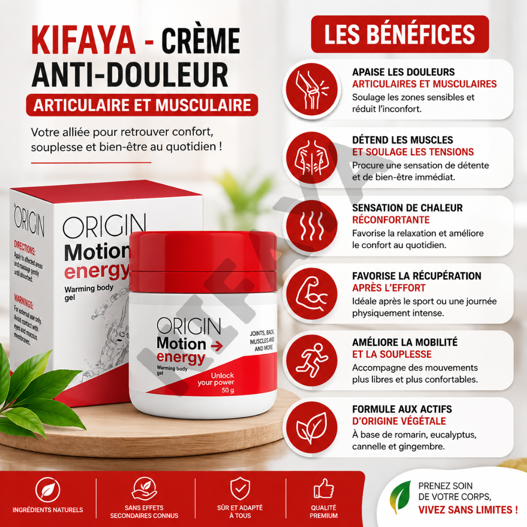 Kifaya - Crème Anti-douleur articulaire et musculaire