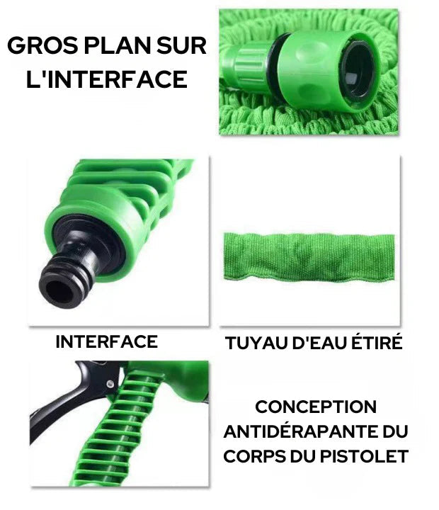 Kifaya - Tuyau Magique Extensible 30M avec Pistolet Multifonction