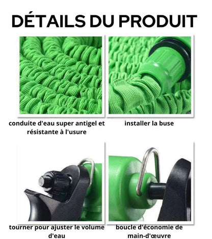 Kifaya - Tuyau Magique Extensible 30M avec Pistolet Multifonction