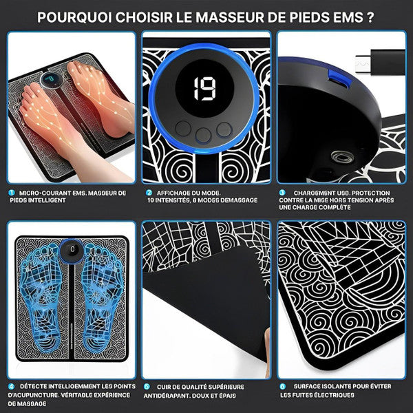 Kifaya - Tapis De Massage De Pieds Électrique