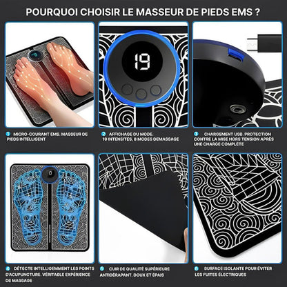Kifaya - Tapis De Massage De Pieds Électrique